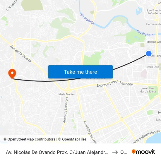 Av. Nicolás De Ovando Prox. C/Juan Alejandro Ibarra to Oym map