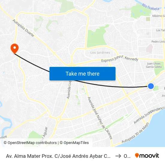 Av. Alma Mater Prox. C/José Andrés Aybar Castellanos to Oym map