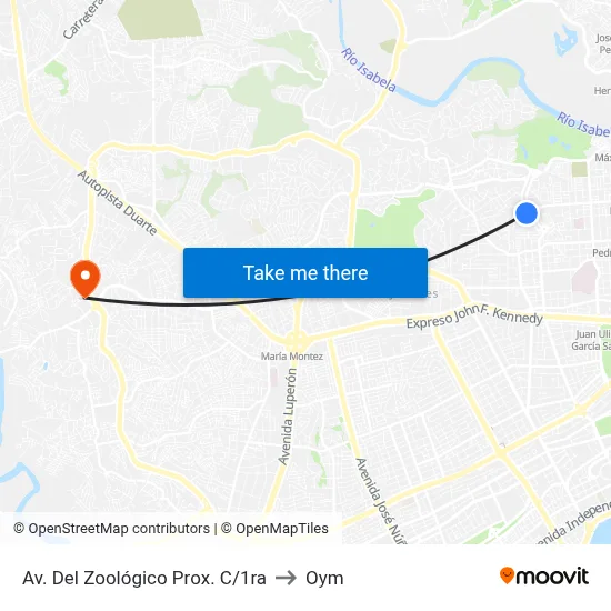 Av. Del Zoológico Prox. C/1ra to Oym map