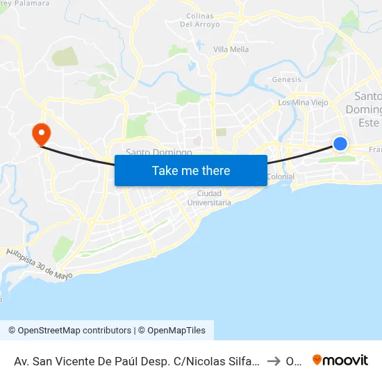 Av. San Vicente De Paúl Desp. C/Nicolas Silfa Canario to Oym map
