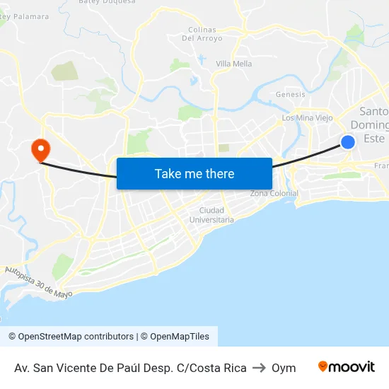 Av. San Vicente De Paúl Desp. C/Costa Rica to Oym map