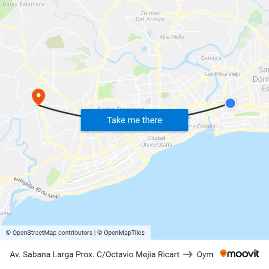 Av. Sabana Larga Prox. C/Octavio Mejia Ricart to Oym map