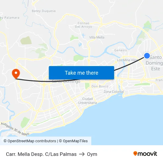 Carr. Mella Desp. C/Las Palmas to Oym map