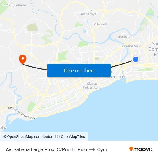 Av. Sabana Larga Prox. C/Puerto Rico to Oym map