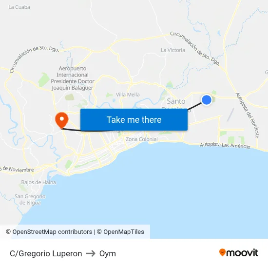 C/Gregorio Luperon to Oym map