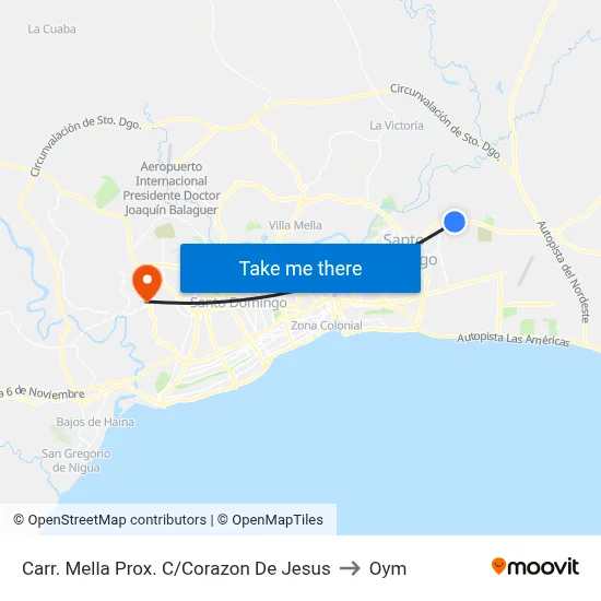 Carr. Mella Prox. C/Corazon De Jesus to Oym map