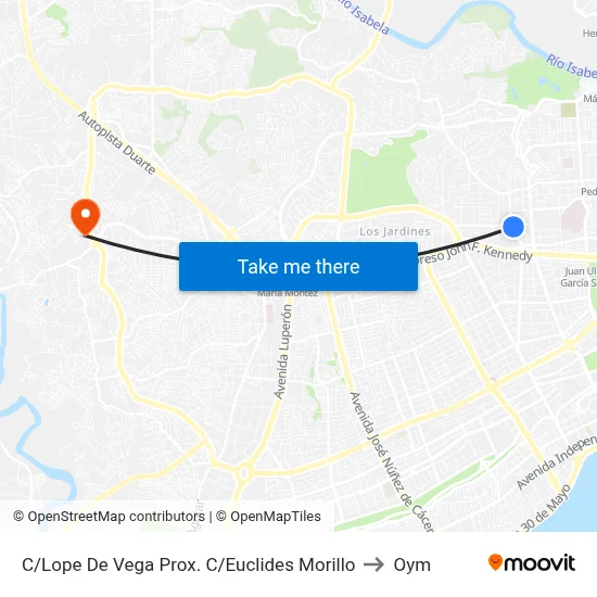 C/Lope De Vega Prox. C/Euclides Morillo to Oym map