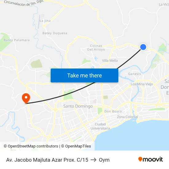 Av. Jacobo Majluta Azar Prox. C/15 to Oym map