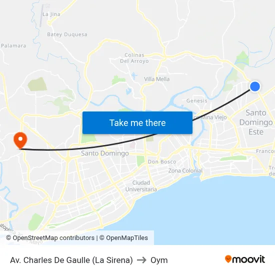 Av. Charles De Gaulle (La Sirena) to Oym map
