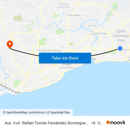 Aut. Corl. Rafael Tomás Fernández Domínguez (Sirena) to Oym map