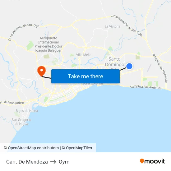 Carr. De Mendoza to Oym map
