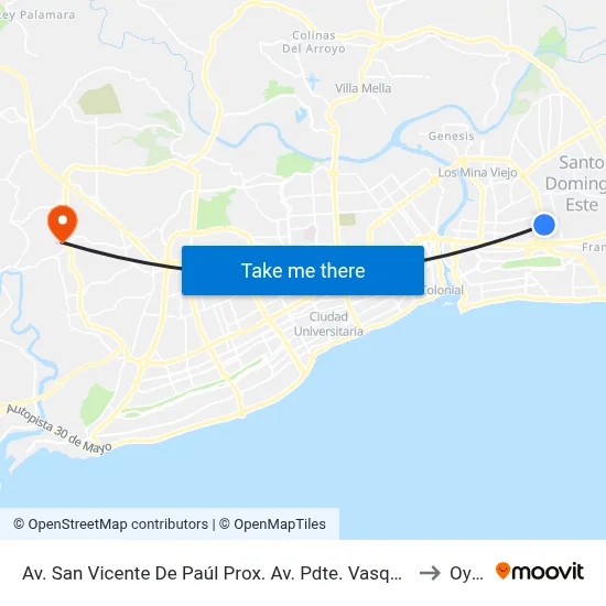 Av. San Vicente De Paúl Prox. Av. Pdte. Vasquez to Oym map