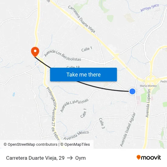 Carretera Duarte Vieja, 29 to Oym map