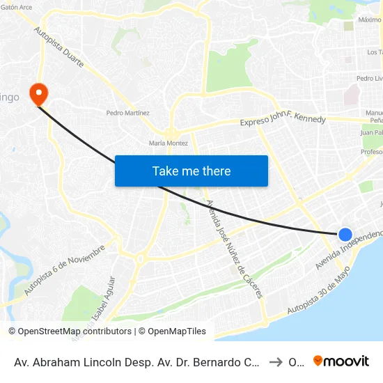 Av. Abraham Lincoln Desp. Av. Dr. Bernardo Correa Y Cidron to Oym map