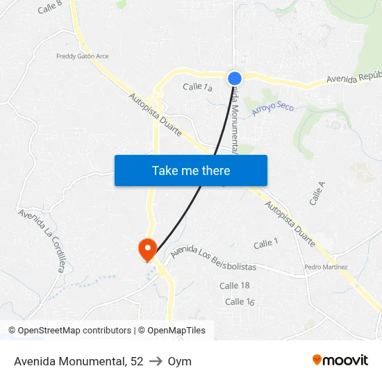 Avenida Monumental, 52 to Oym map
