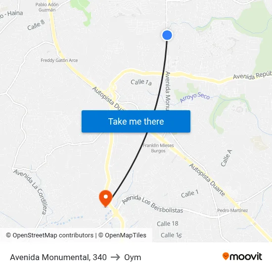 Avenida Monumental, 340 to Oym map