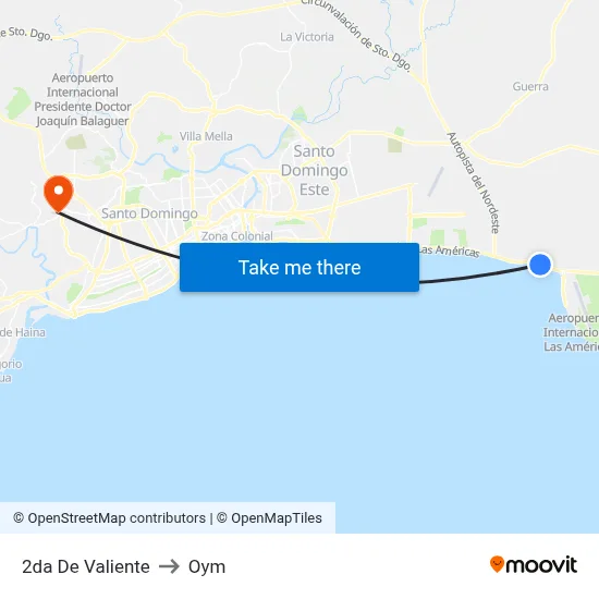 2da De Valiente to Oym map