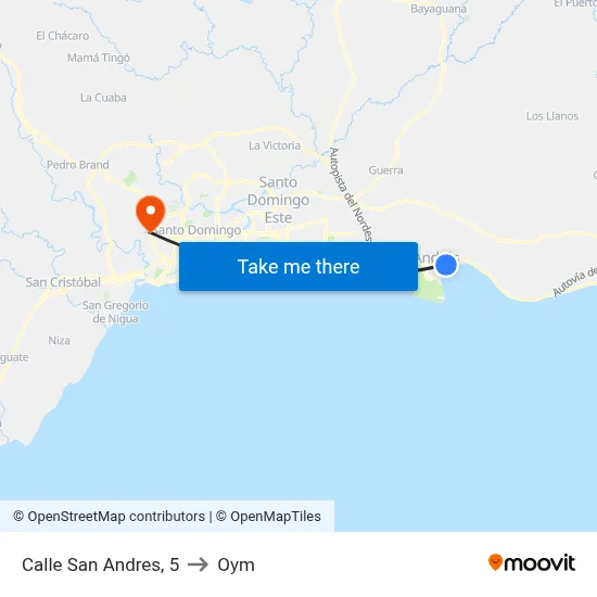 Calle San Andres, 5 to Oym map