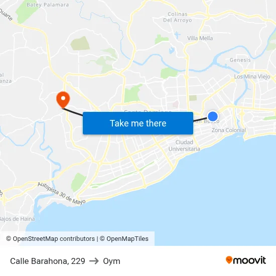Calle Barahona, 229 to Oym map