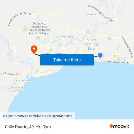 Calle Duarte, 49 to Oym map