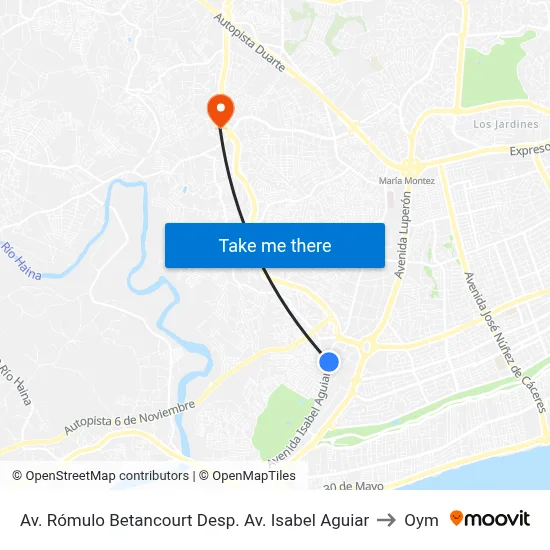 Av. Rómulo Betancourt Desp. Av. Isabel Aguiar to Oym map