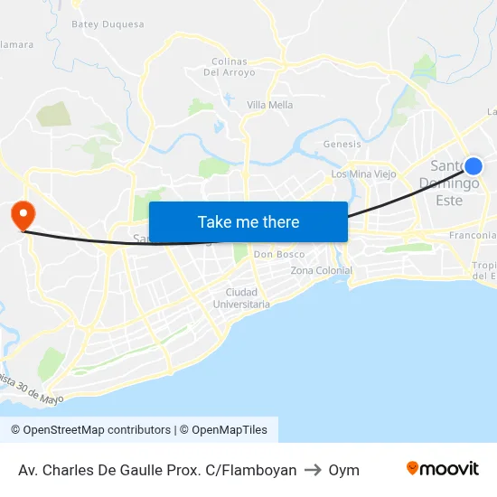Av. Charles De Gaulle Prox. C/Flamboyan to Oym map