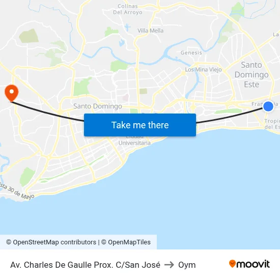 Av. Charles De Gaulle Prox. C/San José to Oym map