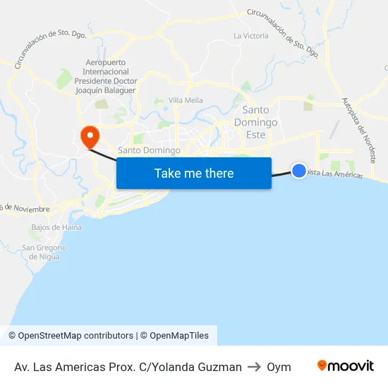 Av. Las Americas Prox. C/Yolanda Guzman to Oym map