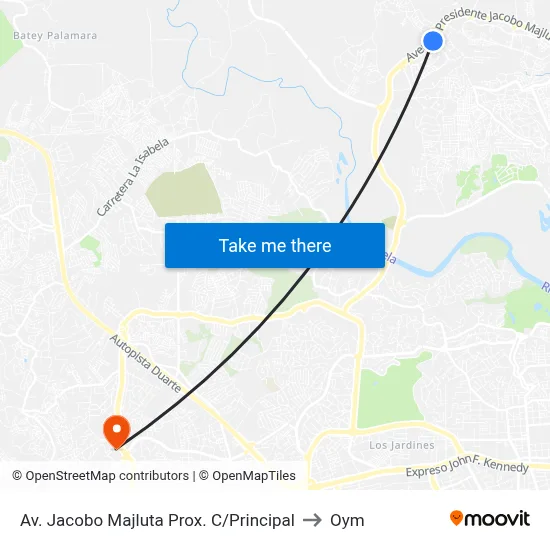Av. Jacobo Majluta Prox. C/Principal to Oym map