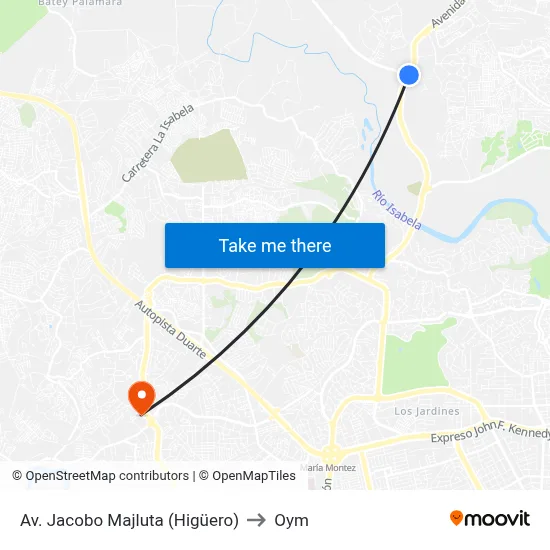 Av. Jacobo Majluta (Higüero) to Oym map