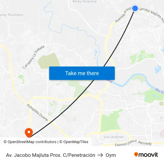 Av. Jacobo Majluta Prox. C/Penetración to Oym map