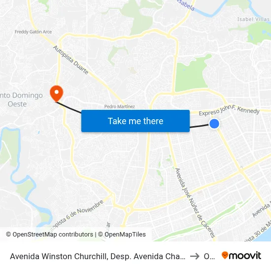 Avenida Winston Churchill, Desp. Avenida Charles Sumner to Oym map