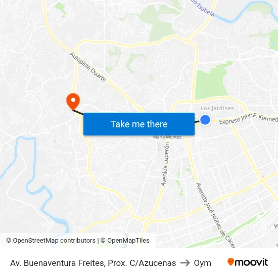 Av. Buenaventura Freites, Prox. C/Azucenas to Oym map