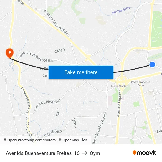 Avenida Buenaventura Freites, 16 to Oym map