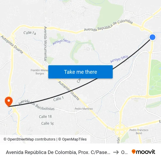 Avenida República De Colombia, Prox. C/Paseo Del Arroyo to Oym map