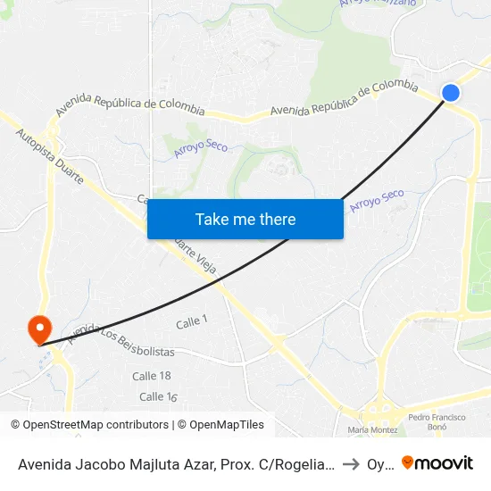 Avenida Jacobo Majluta Azar, Prox. C/Rogelia Arvelo to Oym map