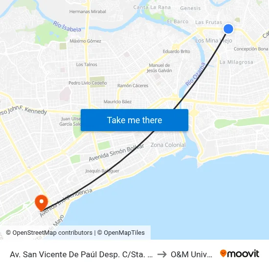 Av. San Vicente De Paúl Desp. C/Sta. Luisa De Marillac to O&M Universidad map