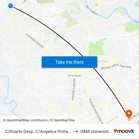 C/Duarte Desp. C/Angelica Pichardo to O&M Universidad map