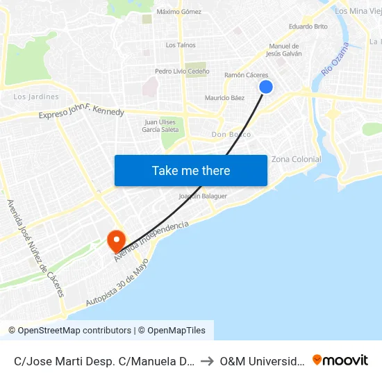 C/Jose Marti Desp. C/Manuela Diez to O&M Universidad map