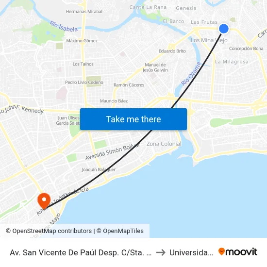 Av. San Vicente De Paúl Desp. C/Sta. Luisa De Marillac to Universidad O&M map