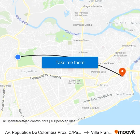 Av. República De Colombia Prox. C/Paseo Del Camu to Villa Francisca map