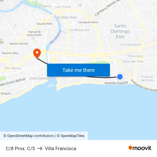 C/8 Prox. C/5 to Villa Francisca map