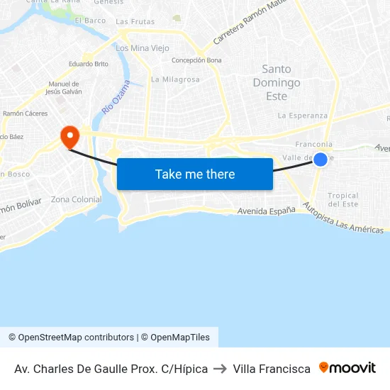 Av. Charles De Gaulle Prox. C/Hípica to Villa Francisca map
