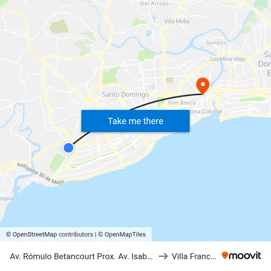 Av. Rómulo Betancourt Prox. Av. Isabel Aguiar to Villa Francisca map