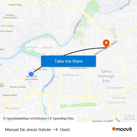 Manuel De Jesús Galván to Uasd map