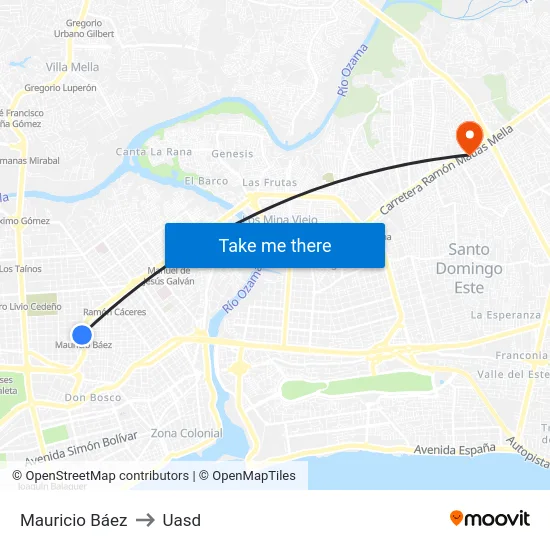 Mauricio Báez to Uasd map