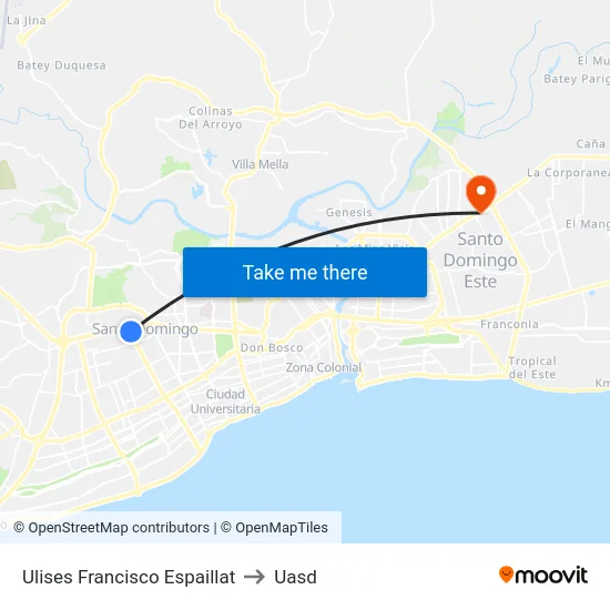 Ulises Francisco Espaillat to Uasd map