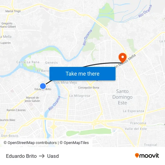 Eduardo Brito to Uasd map