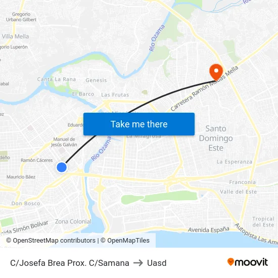 C/Josefa Brea Prox. C/Samana to Uasd map