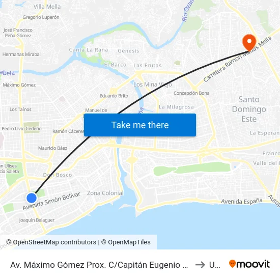 Av. Máximo Gómez Prox. C/Capitán Eugenio De Marchena to Uasd map